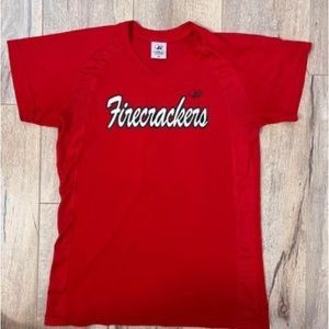 GLUV brand Firecrackers softball red breezy jersey